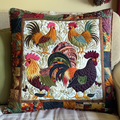 Adorable Chickens Quilted Pillow Case Christmas Gifts For People Who Own Chickens