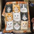 Adorable Cat Quilt Blanket Cute Sofa Blanket Gifts For Cat People