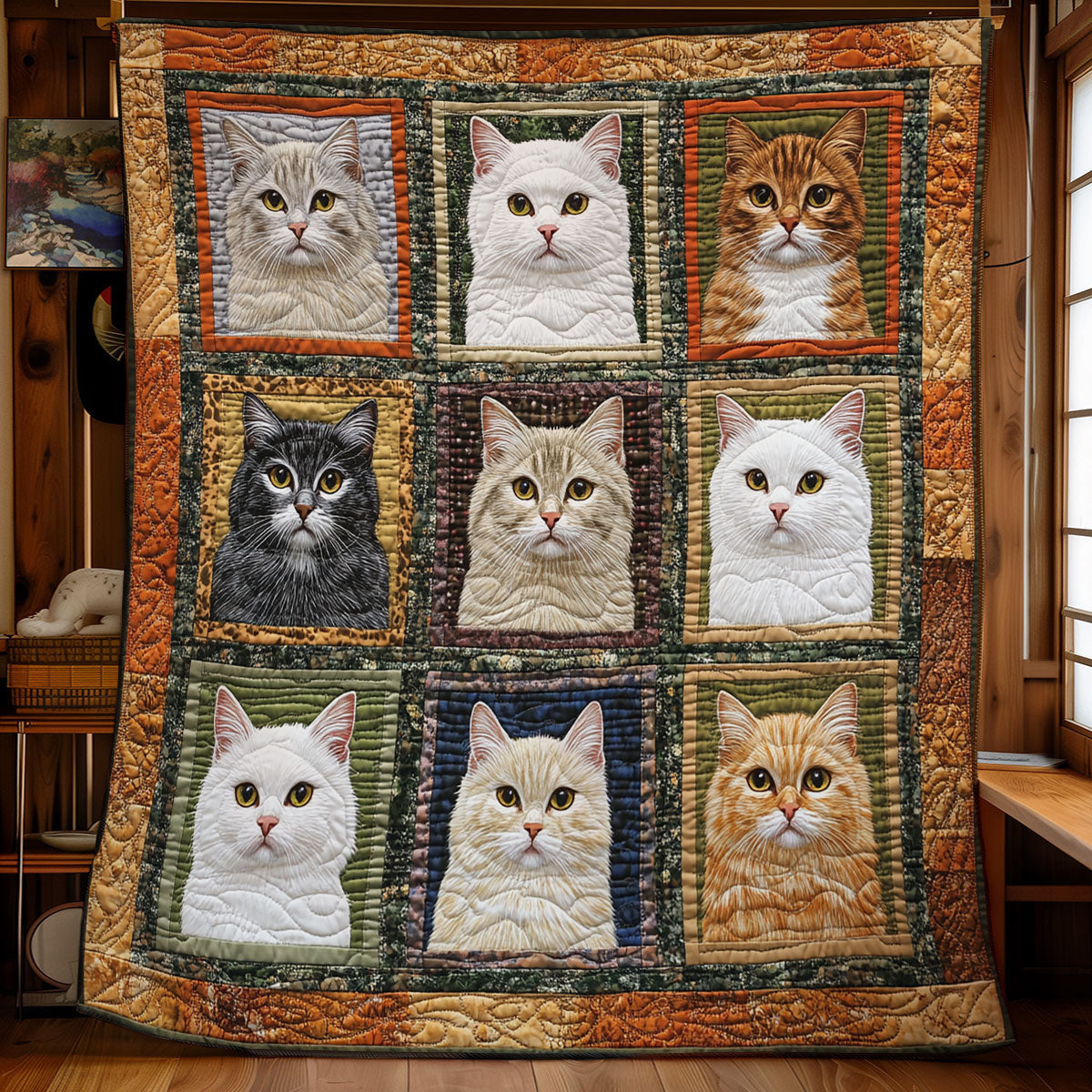 Adorable Cat Quilt Blanket Cute Sofa Blanket Presents For Cat Owners