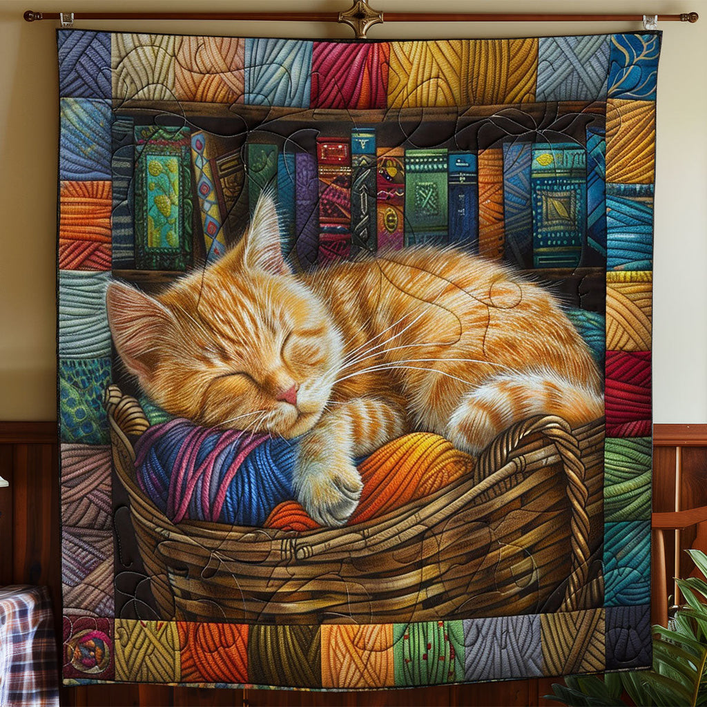 Adorable Cat Sleeping Quilt Blanket Xmas Presents For Cat Lovers