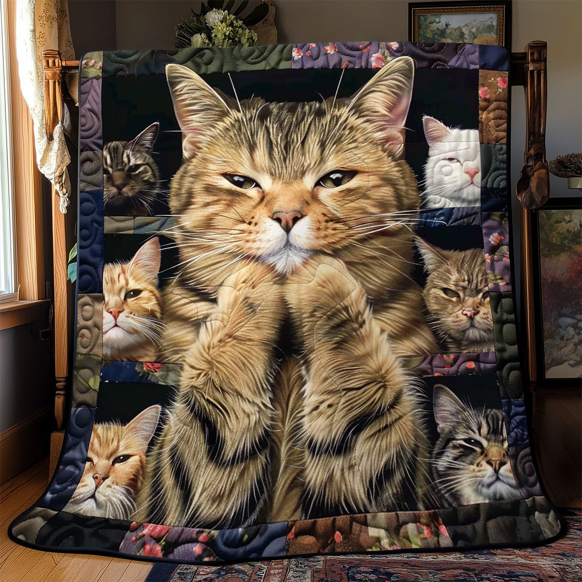 Adorable Cats Quilt Blanket Christmas Gifts For Cat Lovers
