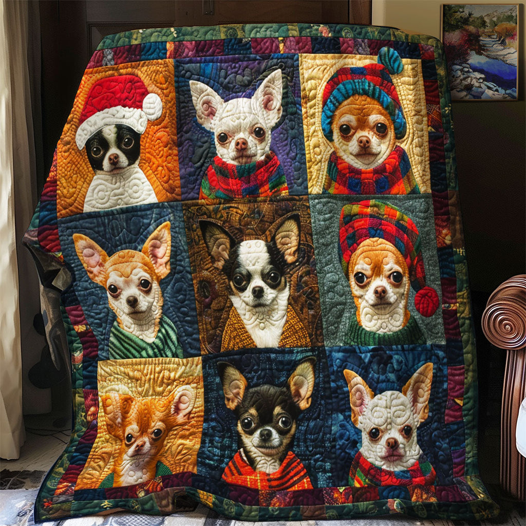 Adorable Chihuahua Quilt Blanket Presents For Chihuahua Lovers