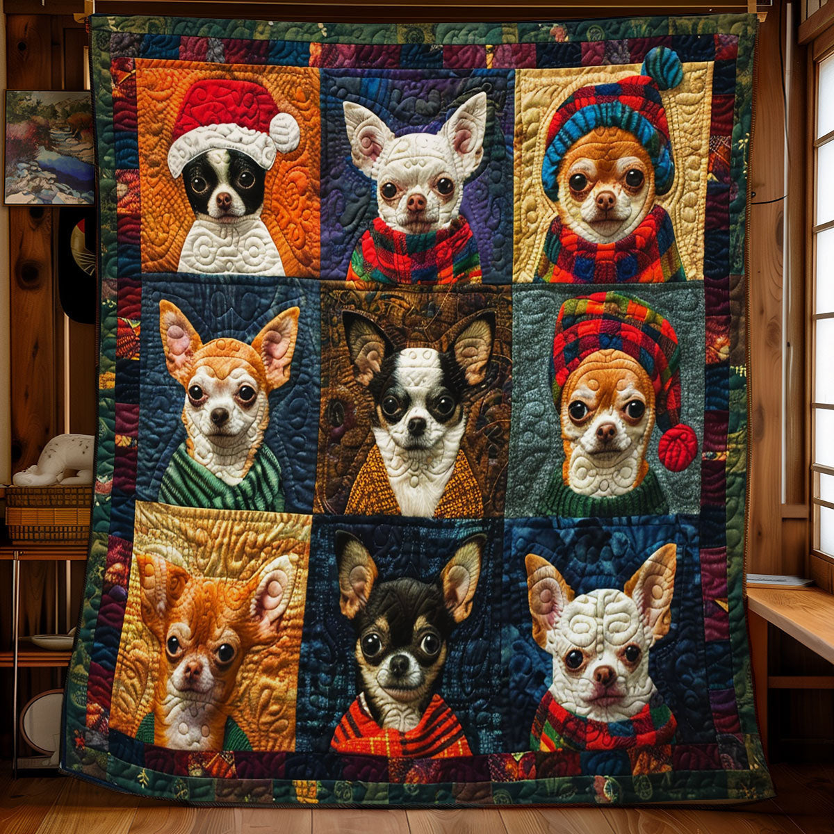 Adorable Chihuahua Quilt Blanket Presents For Chihuahua Lovers