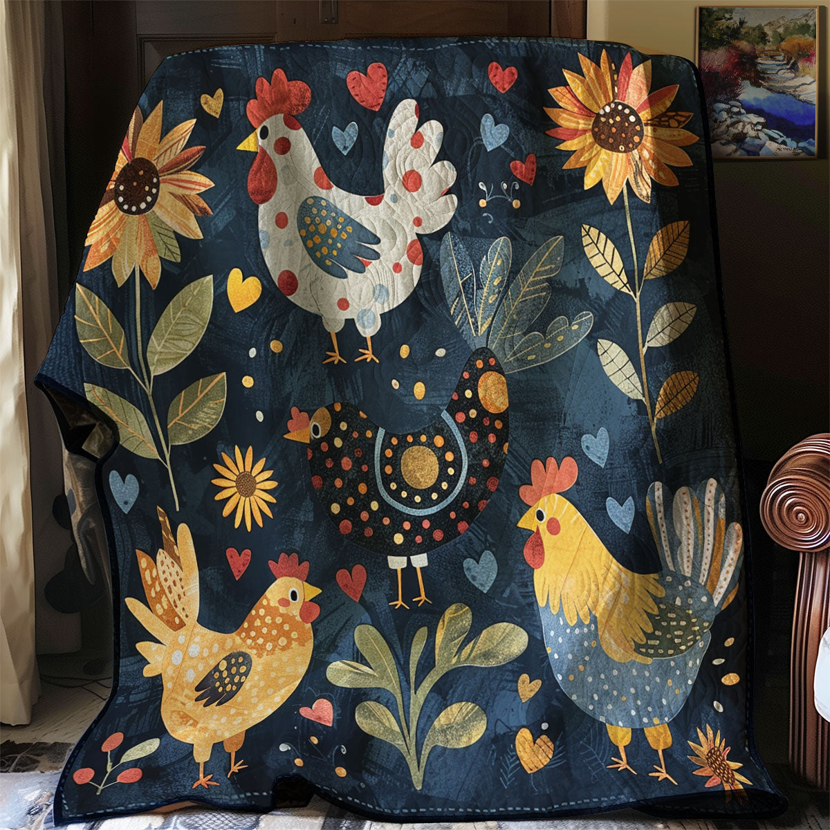 Adorable Chickens Quilt Blanket Gifts For Hen Lovers