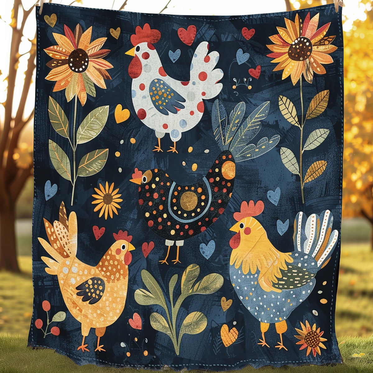 Adorable Chickens Quilt Blanket Gifts For Hen Lovers